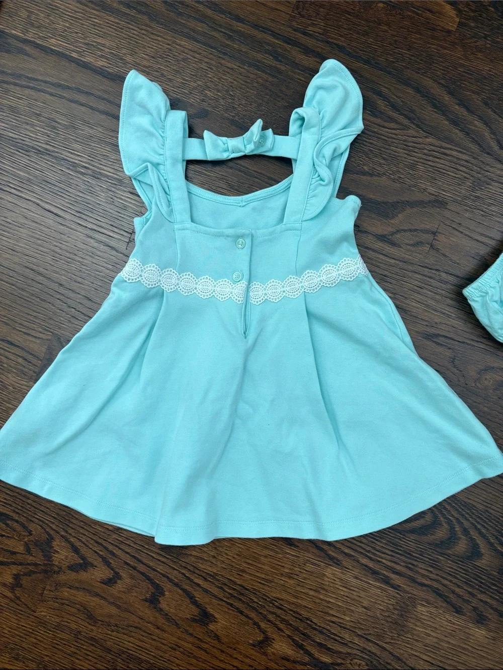 Janie and Jack Mint Lace-Trim Ponte Dress 18-24 month